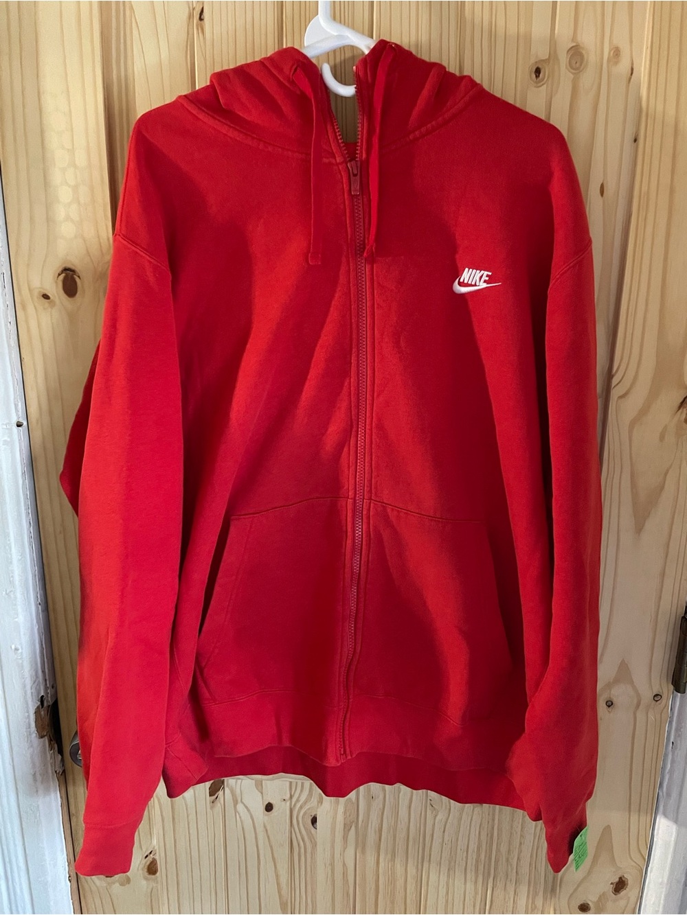 Nike Red Full-Zip Kids Hoodie with White Logo